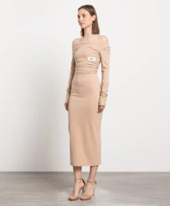 Dolce & Gabbana Beige Dress With Drapery -Summer Fashion Clothing 655c119c 5155 431f adf6 9803336eb0c4