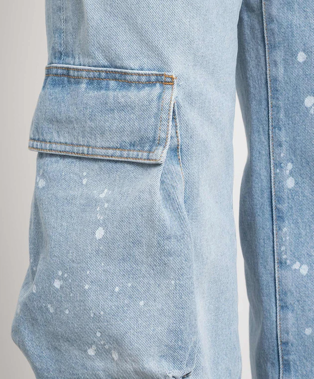 Off-White Blue Cargo Jeans With A Distressed Effect 5 Off-White Blue Cargo Jeans With A Distressed Effect - Image 5