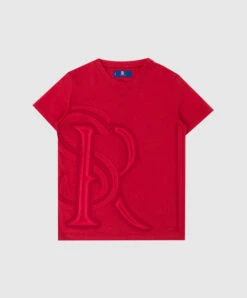 Children's Red T-shirt With Monogram Embroidery