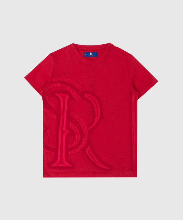 Children's Red T-shirt With Monogram Embroidery 1 Children's Red T-shirt With Monogram Embroidery