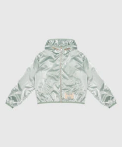 Children's Green Windbreaker With Logo