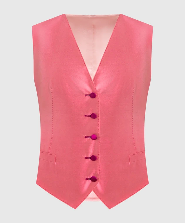 Dolce & Gabbana Pink Vest Made Of Silk 1 Dolce & Gabbana Pink Vest Made Of Silk