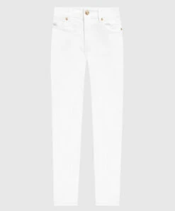 Versace Jeans Couture White Skinny Jeans With V-emblem Logo