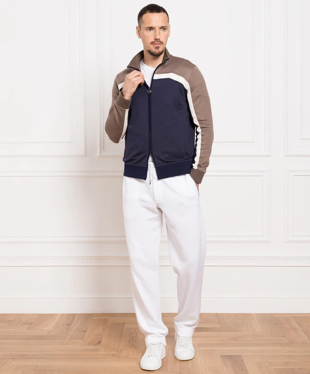 Blue Sports Jacket With Logo Embroidery 2 Blue Sports Jacket With Logo Embroidery - Image 2