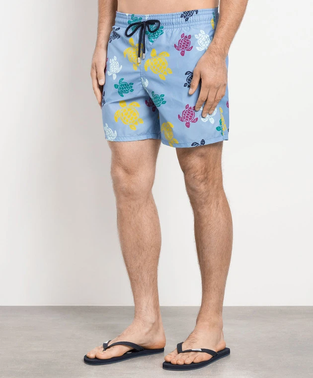 Vilebrequin Blue Swim Shorts With Ronde Des Tortues Print 3 Vilebrequin Blue Swim Shorts With Ronde Des Tortues Print - Image 3