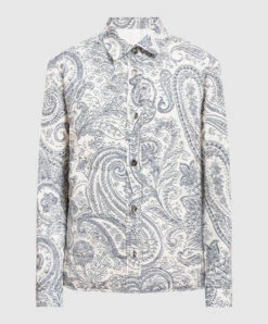 Etro White Quilted Jacket In Paisley Print