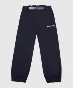 Palm Angels Children's Blue Joggers With Logo Print