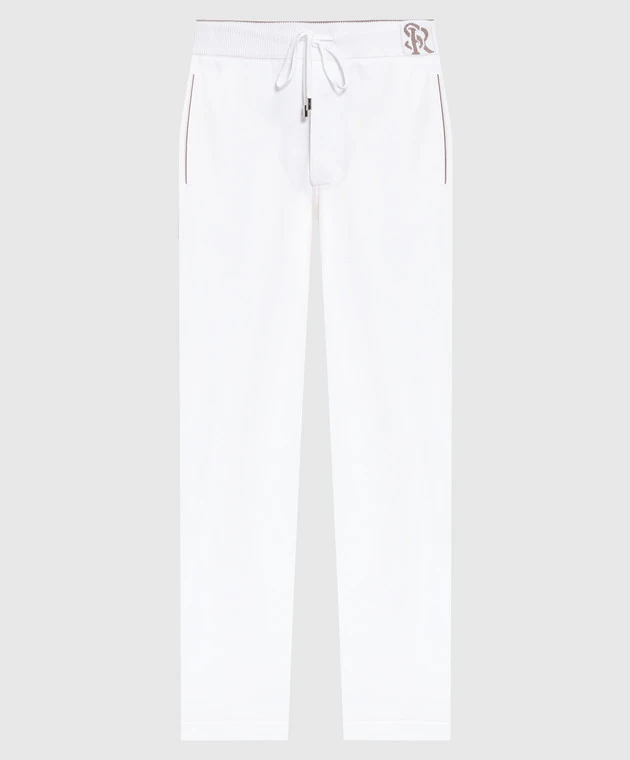 White Sweatpants With A Logo Pattern 1 White Sweatpants With A Logo Pattern