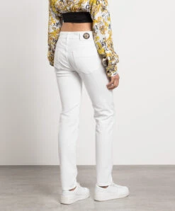 Versace Jeans Couture White Skinny Jeans With V-emblem Logo -Summer Fashion Clothing 6bbecac9 e4d1 4050 92e8 af642e4f4ffa