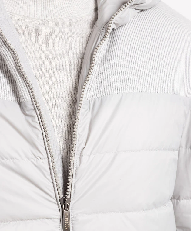 Peserico Gray Quilted Down Jacket 5 Peserico Gray Quilted Down Jacket - Image 5