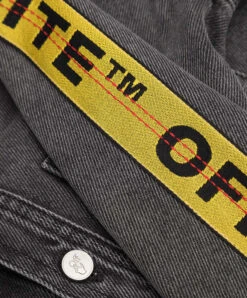 Off-White Industrial Children's Dark Gray Denim Jacket With Branded Inserts 5 Off-White Industrial Children's Dark Gray Denim Jacket With Branded Inserts -Summer Fashion Clothing 6c26f180 8a66 423b 9906 a80637d5f516