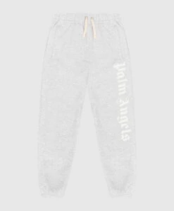 Palm Angels Kids Gray Joggers With Logo Print