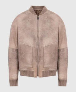 Dolce & Gabbana Brown Leather Bomber Jacket