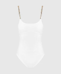 White Swimsuit Ninetta With Chains