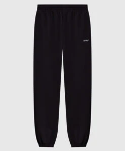Off-White Black Joggers With Logo Embroidery