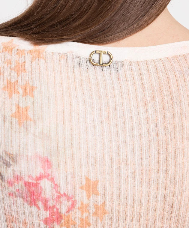 TWINSET Orange Blouse With Floral Print 5 TWINSET Orange Blouse With Floral Print - Image 5