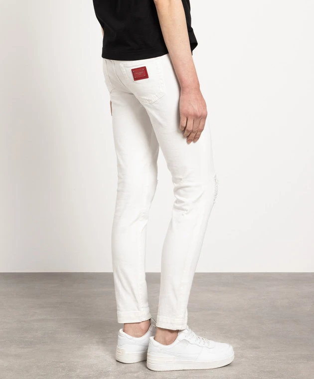 Dolce & Gabbana White Skinny Jeans With Slits 4 Dolce & Gabbana White Skinny Jeans With Slits - Image 4