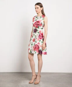 Dolce & Gabbana White Silk Dress With Peony Print 7 Dolce & Gabbana White Silk Dress With Peony Print -Summer Fashion Clothing 6e90880a ba76 4d5c b2e8 26dd772492c5