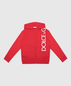 Dolce & Gabbana Children's Red Sports Jacket With Logo Print