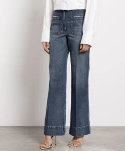 Victoria Beckham Alina Blue Jeans -Summer Fashion Clothing 71bbc004 e9df 45e5 9366 3b3d9881254c