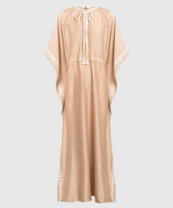 TWINSET Brown Maxi Dress With Embroidery