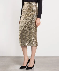 Dolce & Gabbana Golden Skirt With Sequins 7 Dolce & Gabbana Golden Skirt With Sequins -Summer Fashion Clothing 7294a920 c769 4b30 808a ffe7a66fbc47