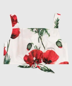 Dolce & Gabbana Children's White Top With Happy Garden Print