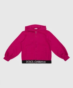 Dolce & Gabbana Children's Pink Sports Jacket With Logo Print