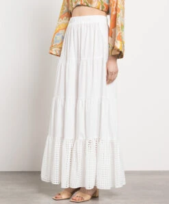 White Maxi Skirt With Sangalo Embroidery 7 White Maxi Skirt With Sangalo Embroidery -Summer Fashion Clothing 75892668 c51a 425a 9553 56cd831f647b