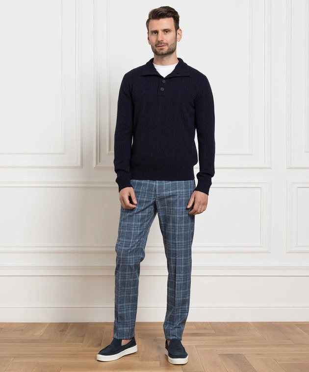 Blue Checked Pants 2 Blue Checked Pants - Image 2