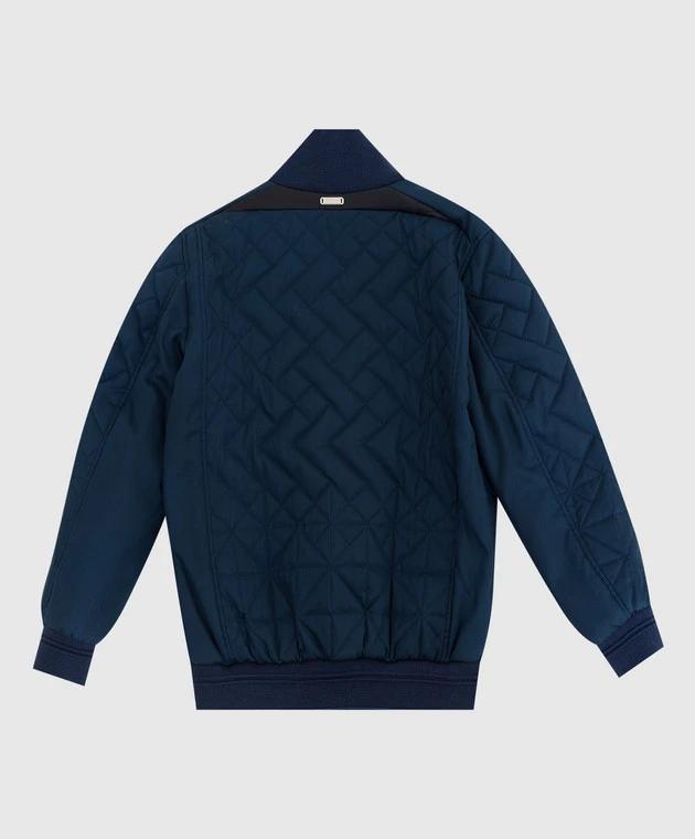 Children's Blue Silk Bomber Jacket 2 Children's Blue Silk Bomber Jacket - Image 2