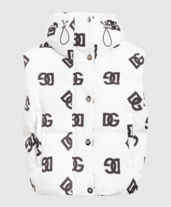 Dolce & Gabbana White Vest With Contrasting DG Logo Print