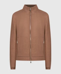 Brown Wool, Silk And Linen Jacket