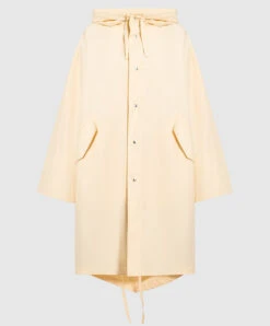 Jil Sander Yellow Raincoat With Contrasting Logo Print