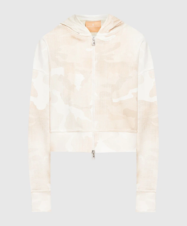 ERMANNO SCERVINO Beige Sports Jacket In Camouflage Print 1 ERMANNO SCERVINO Beige Sports Jacket In Camouflage Print