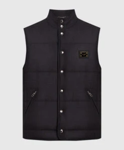 Dolce & Gabbana Black Wool Vest With Logo