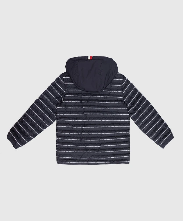 Children's Navy Blue Down Jacket With Contrasting Logo Print 2 Children's Navy Blue Down Jacket With Contrasting Logo Print - Image 2