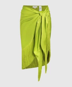 Michael Kors A Green Skirt With A Fringe