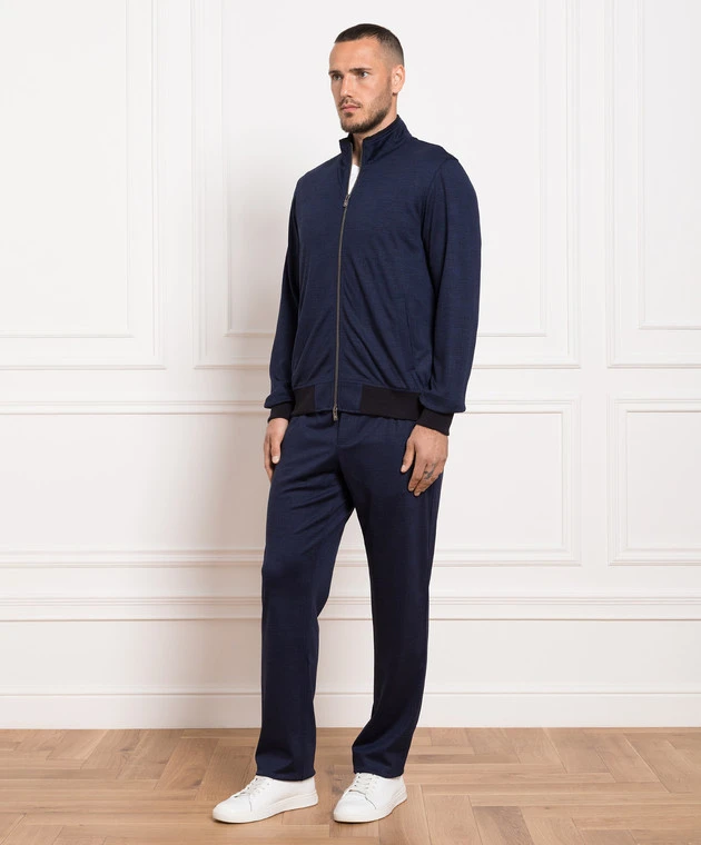 Blue Checkered Wool Tracksuit 3 Blue Checkered Wool Tracksuit - Image 3