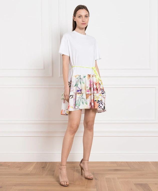 White Dress With Floral Print 2 White Dress With Floral Print - Image 2