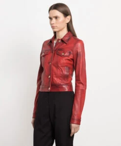 Dolce & Gabbana Red Leather Jacket With A Worn Effect 7 Dolce & Gabbana Red Leather Jacket With A Worn Effect -Summer Fashion Clothing 7e7e61fb 5640 40a9 b90a bf5869eaf2e7