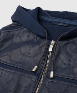 Children's Dark Blue Jacket In Cashmere, Silk And Leather 5 Children's Dark Blue Jacket In Cashmere, Silk And Leather -Summer Fashion Clothing 7fe4e524 f25f 4c61 aeda e9a2495d9187