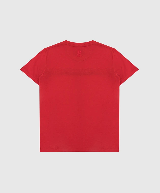 Children's Red T-shirt With Logo Embroidery 2 Children's Red T-shirt With Logo Embroidery - Image 2