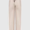 Beige Striped Silk Sweatpants