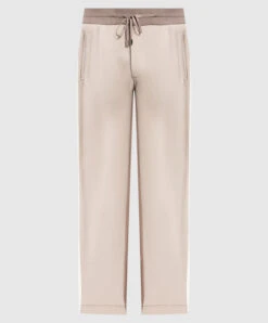 Summer Fashion Clothing 43 Beige Striped Silk Sweatpants