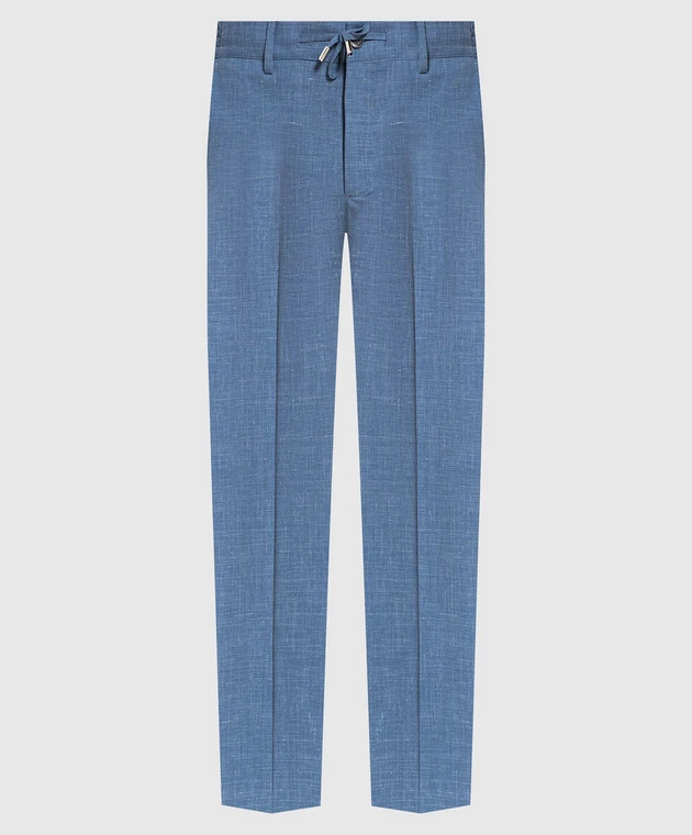 Blue Wool And Silk Trousers 1 Blue Wool And Silk Trousers