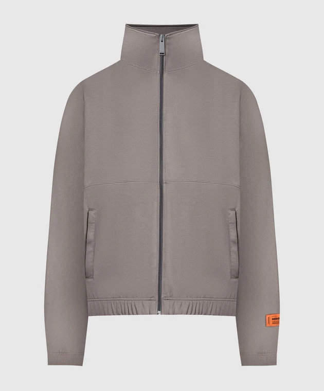 Gray Sports Jacket With A Logo 1 Gray Sports Jacket With A Logo