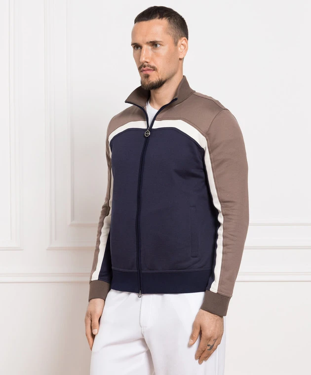 Blue Sports Jacket With Logo Embroidery 3 Blue Sports Jacket With Logo Embroidery - Image 3