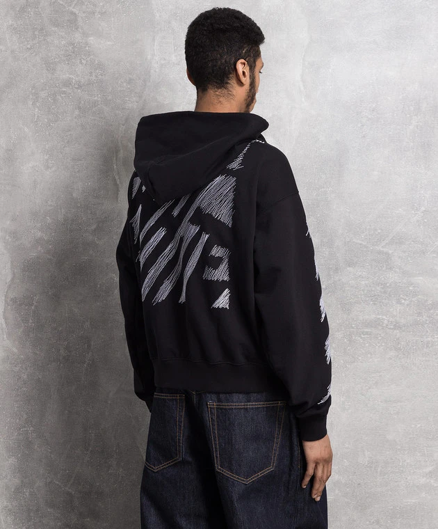 Off-White Black Sports Jacket With Contrasting Embroidery 4 Off-White Black Sports Jacket With Contrasting Embroidery - Image 4