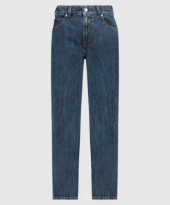 Alexander McQueen Blue Jeans With Logo Patch